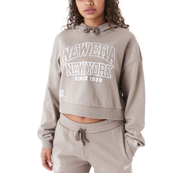 New Era Ladies Cropped Fleece Hoody ash brown