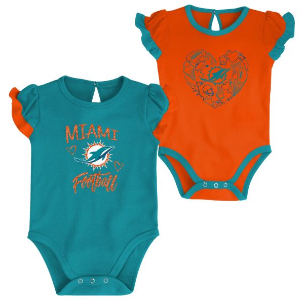 NFL Mädchen Baby 2er Body-Set Miami Dolphins