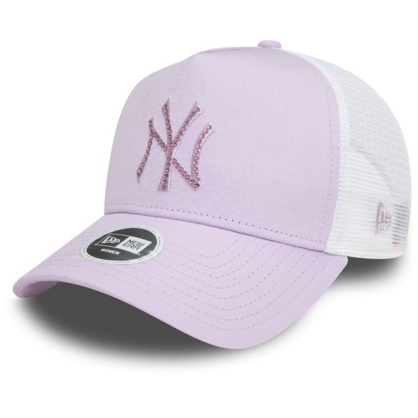 New Era Womens Trucker Cap - RHINESTONE NY Yankees violet