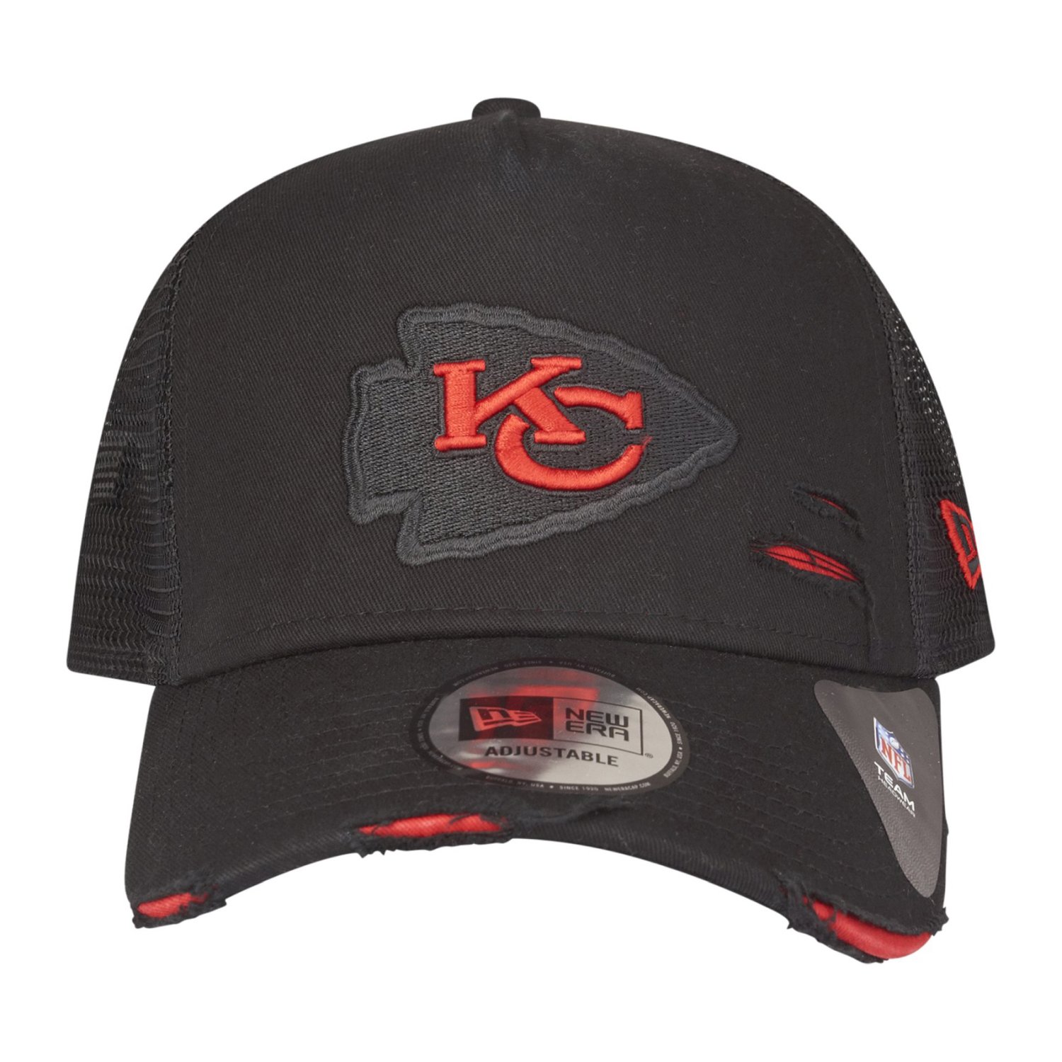 New Era Adjustable Trucker Cap DISTRESSED Kansas City Chiefs | Trucker ...