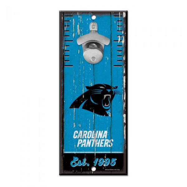 Wincraft BOTTLE OPENER Wood Sign - NFL Carolina Panthers