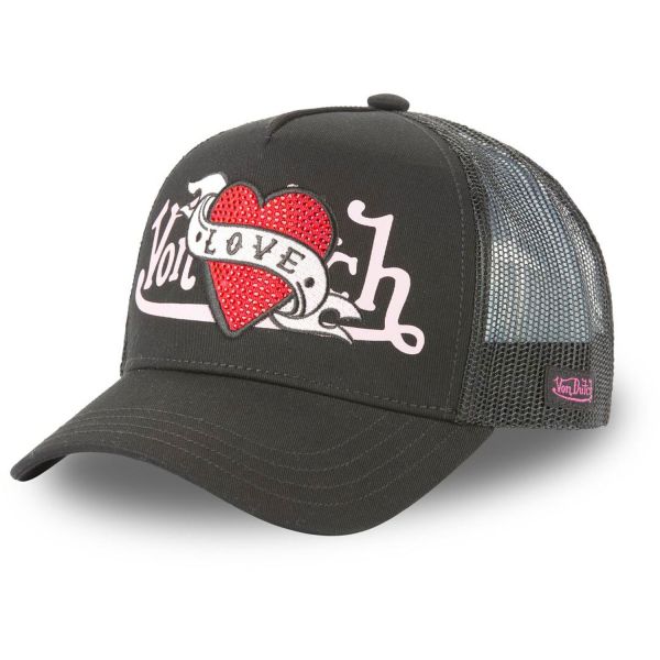 Von Dutch Damen Mesh Trucker Cap - HEART schwarz
