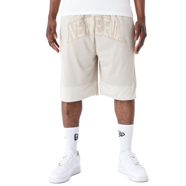 New Era Overized Mesh Basketball Shorts stone beige