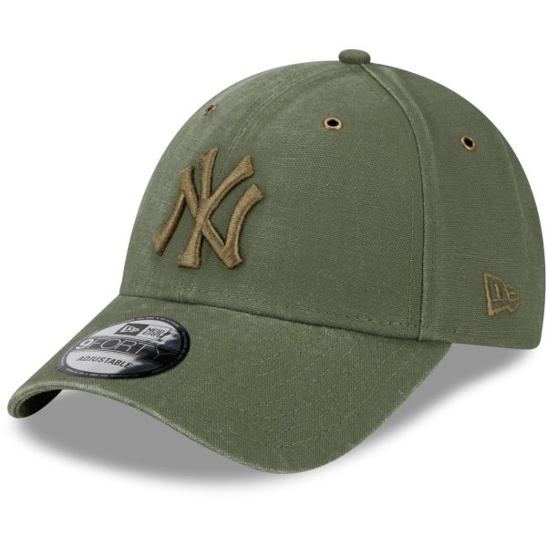 New Era 9Forty Strapback Cap - CANVAS New York Yankees oliv