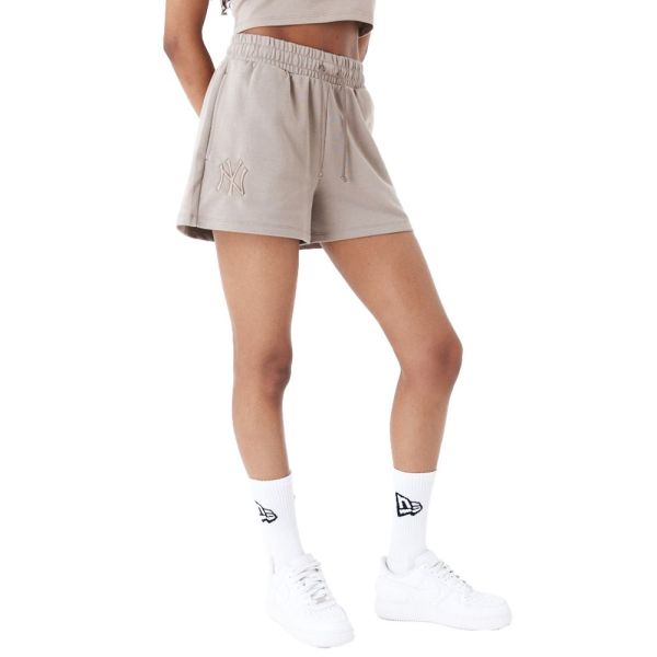 New Era Ladies Frech Terry Shorts NY Yankees ash brown