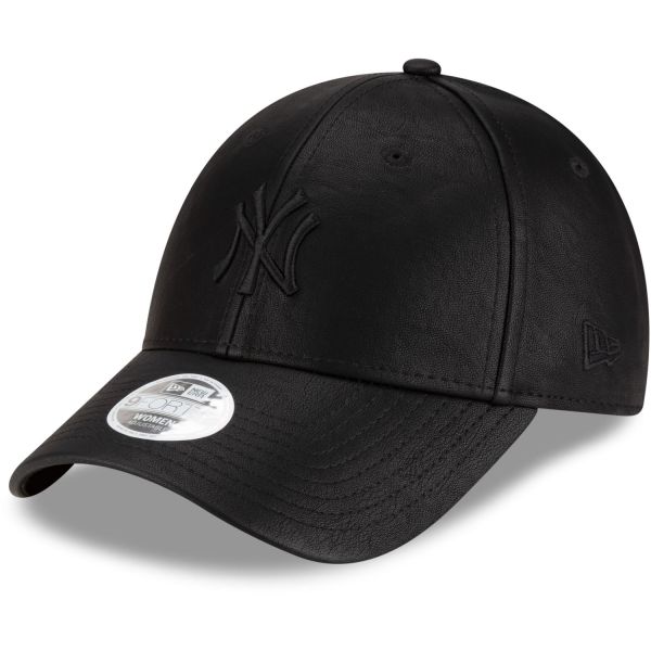 New Era 9Forty Damen Cap - KUNSTLEDER NY Yankees schwarz