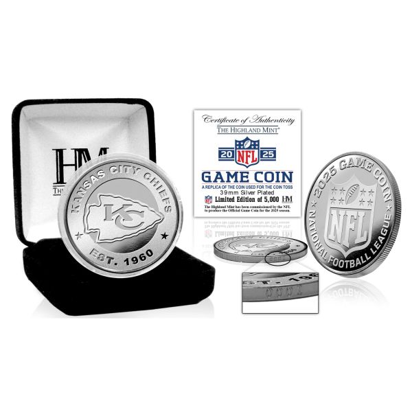 Kansas City Chiefs Pièce de jeu NFL 2025 (39 mm) argent