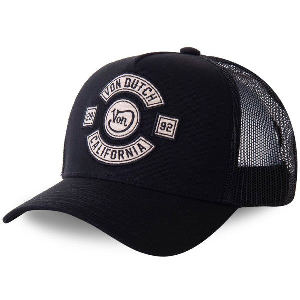 Von Dutch Trucker Mesh Snapback Cap - PATCHES schwarz