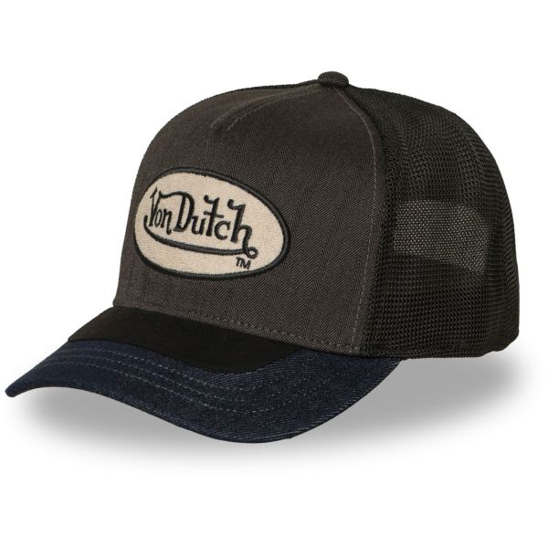 Von Dutch Trucker Mesh Snapback Cap SHIELD Cord black