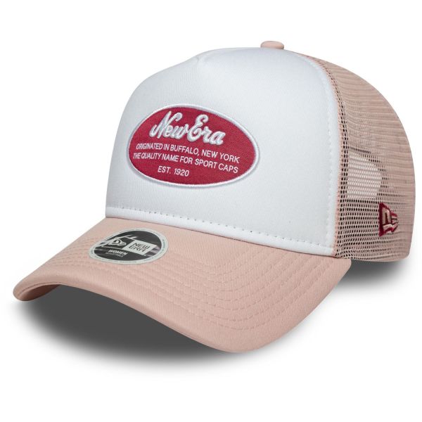 New Era Damen A-Frame Trucker Cap - RETRO Brand Patch rose