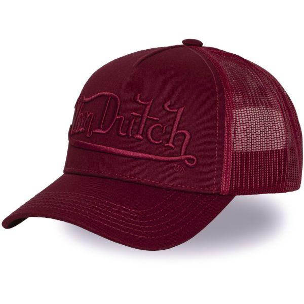 Von Dutch Trucker Mesh Snapback Cap - 3D LOGO bordeaux