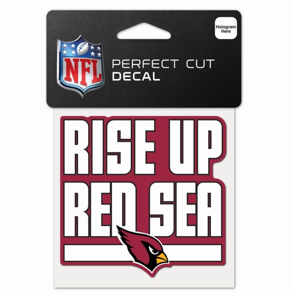 NFL Perfect Cut 10x10cm Aufkleber Arizona Cardinals SLOGAN
