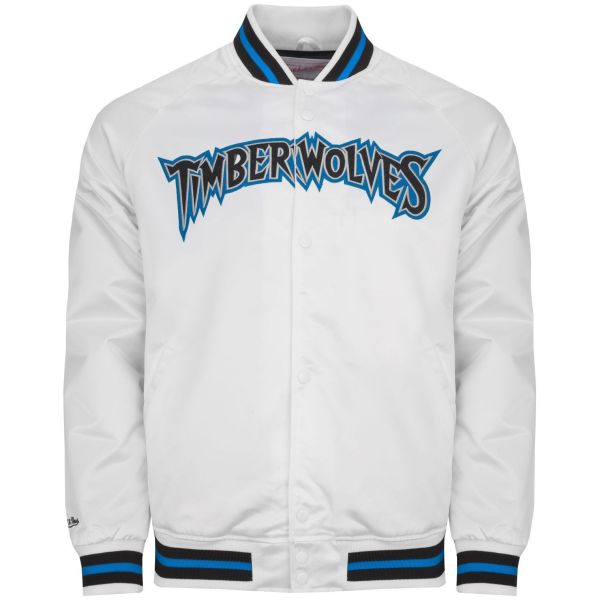 M&N Lightweight Satin Jacke - Minnesota Timberwolves weiß