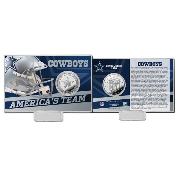 NFL Team History Silver Coin Card - Dallas Cowboys