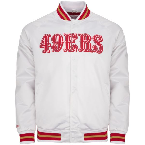 M&N Lightweight Satin Varsity Jacket - San Francisco 49ers