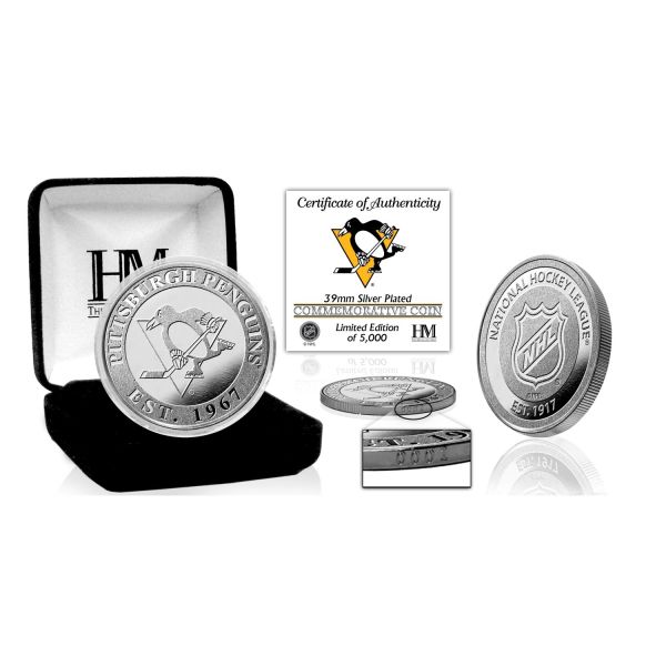 Pittsburgh Penguins NHL Commemorative Coin (39mm) argenté