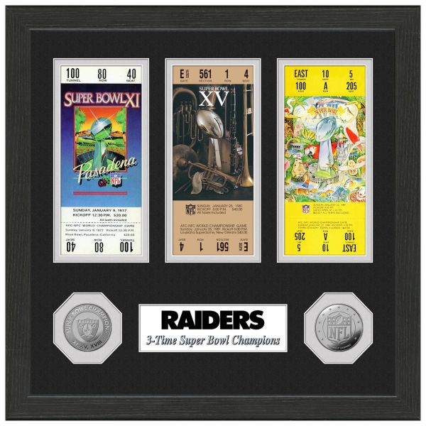 Las Vegas Raiders Super Bowl Championship Ticket Coin Frame