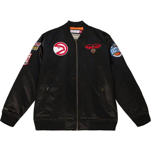 M&N Satin Bomber Veste - FLIGHT Atlanta Hawks