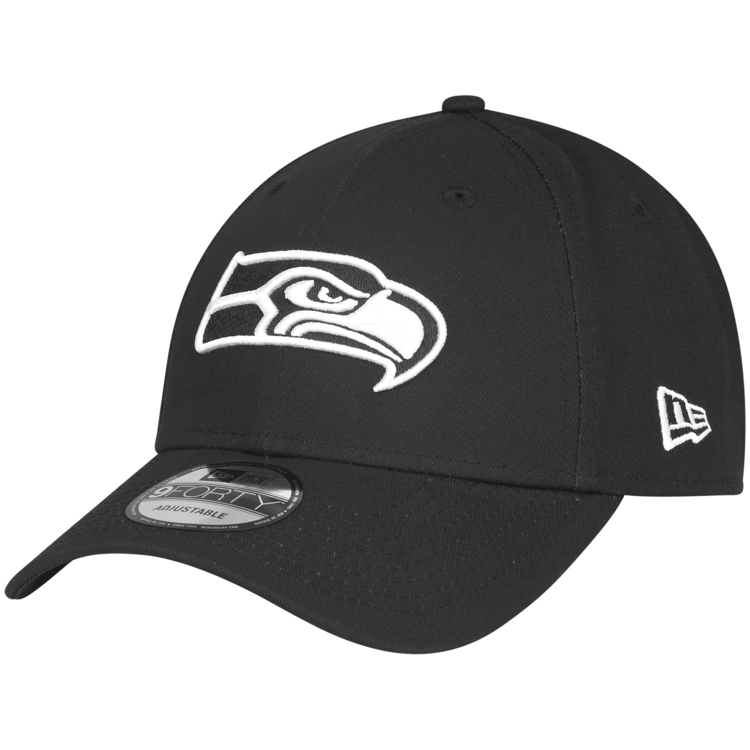 New Era 9Forty Adjustable NFL Cap - BLACK Seattle Seahawks | Strapback ...