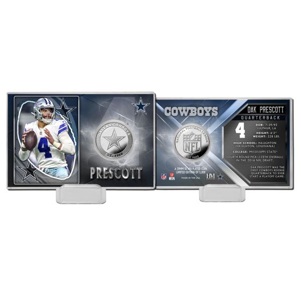 Dak Prescott Dallas Cowboys NFL Silver Coin Card