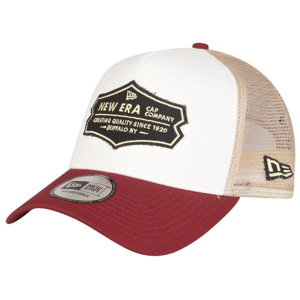 New Era Adjustable Trucker Cap - RETRO 5-PANEL blanc / rouge