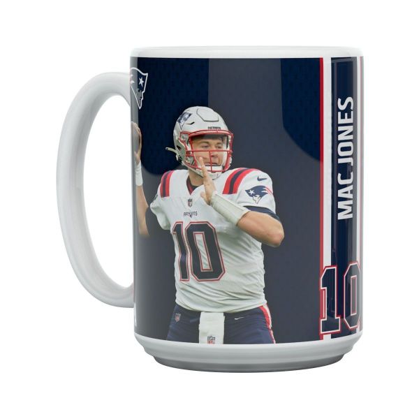 Mac Jones MOTION New England Patriots NFL 15oz Mug