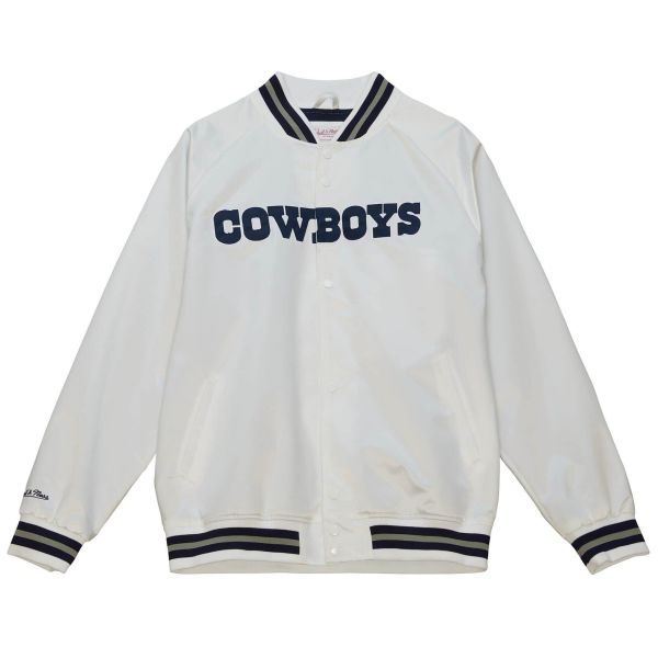 M&N Lightweight Satin Varsity Jacke - Dallas Cowboys weiß