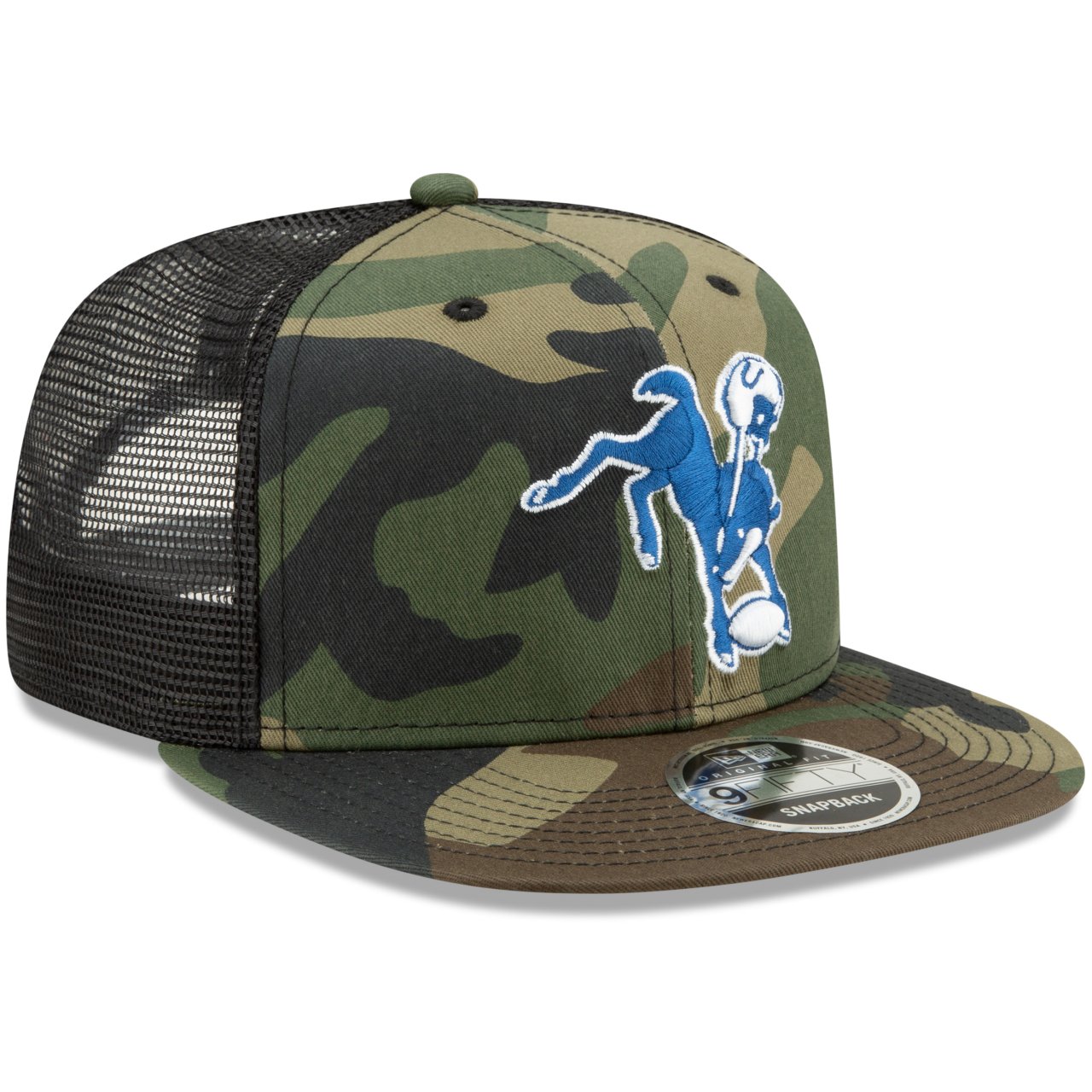 Throwback Baltimore Colts Mesh 9Fifty Snapback Cap wood camo 