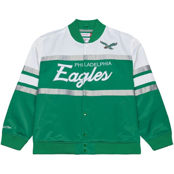M&N Midweight Satin Varsity Jacket - Philadelphia Eagles