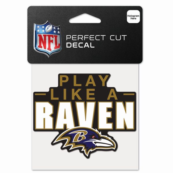 NFL Perfect Cut 10x10cm Autocollant Baltimore Ravens SLOGAN