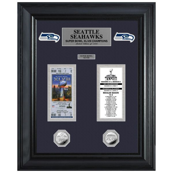 Seattle Seahawks Super Bowl Championship Ticket Coin Frame