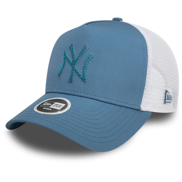 New Era Damen Trucker Cap - RHINESTONE NY Yankees faded