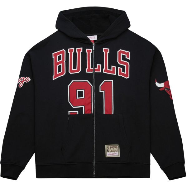 M&N Oversized Zip Hoody - Chicago Bulls Dennis Rodman