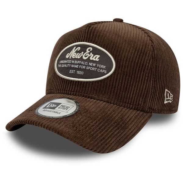 New Era A-Frame CORD Trucker Cap - BRAND PATCH brown