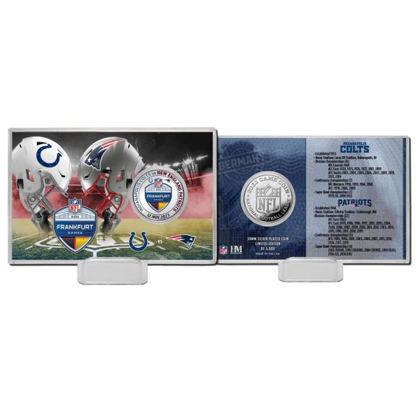 NFL Frankfurt Game Silver Coin Card Patriots vs. Colts