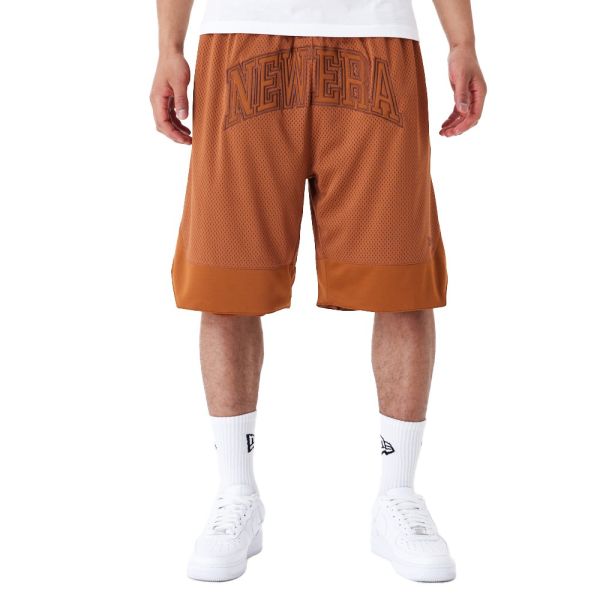 New Era Overized Mesh Basketball Shorts earth brown