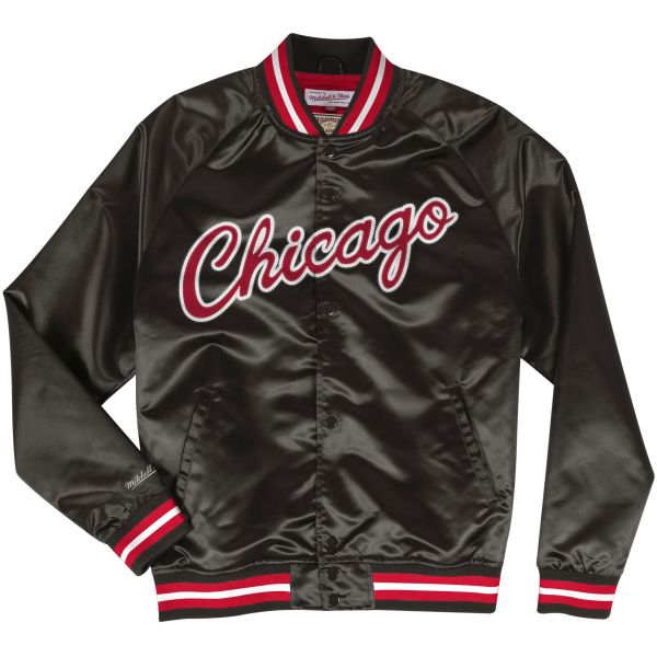 M&N Lightweight Satin Veste - Chicago Bulls noir