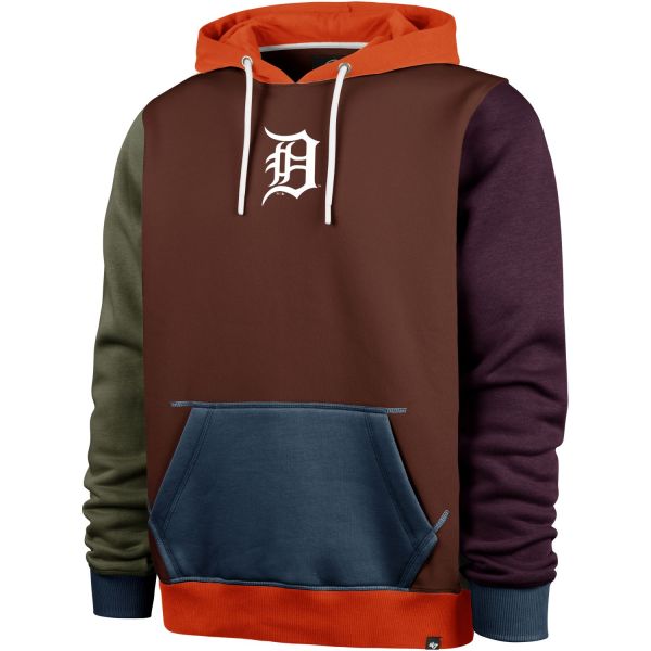 47 Brand Color Fleece Hoody - BLOCK Detroit Tigers
