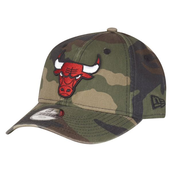 New Era KIDS 9Forty Cap - Chicago Bulls washed wood camo