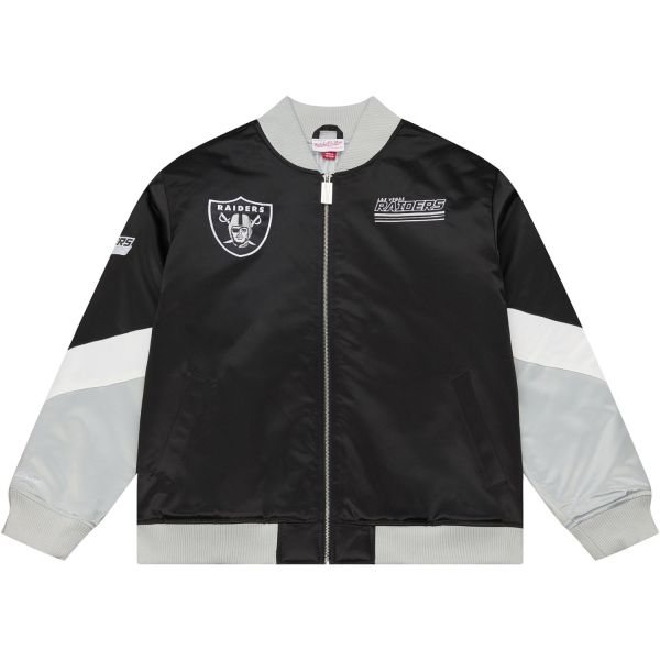 M&N Midweight Satin Bomber Jacke Las Vegas Raiders