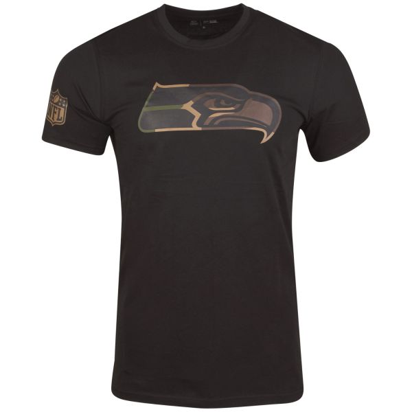 New Era Shirt - NFL Seattle Seahawks noir / wood camo