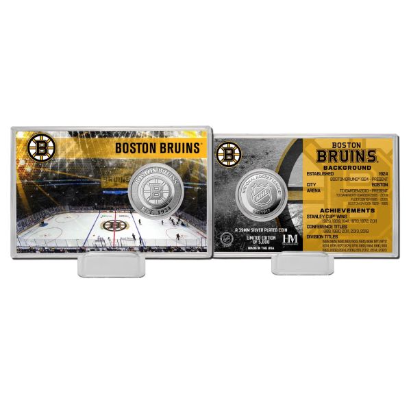 NHL Team History Silver Coin Card - Boston Bruins
