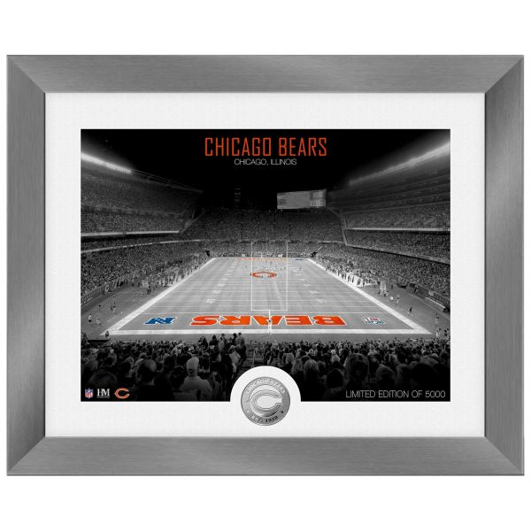 Chicago Bears NFL Stadion Silber Coin Bild 40x33cm