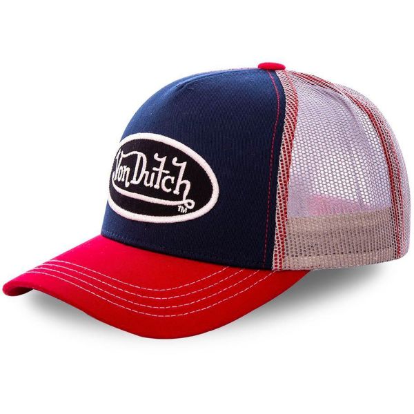 Von Dutch Trucker Mesh Snapback Cap - OVAL PATCH royal