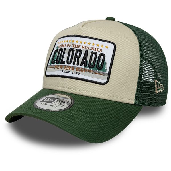 New Era A-Frame Trucker Cap - PLATE Colorado Rockies oliv