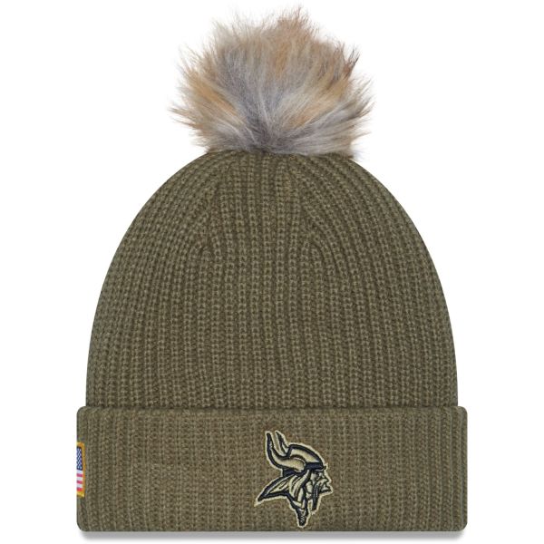 New Era Womens Beanie - SALUTE TO SERVICE Minnesota Vikings