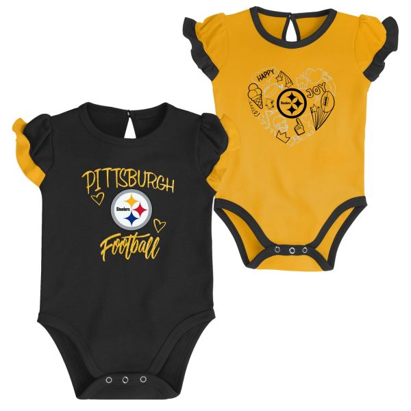 NFL Mädchen Baby 2er Body-Set Pittsburgh Steelers