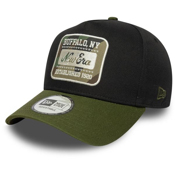 New Era A-Frame Trucker Cap - BRAND PATCH black wood camo