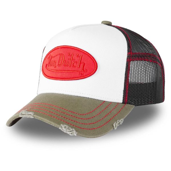 Von Dutch Trucker Mesh Snapback Cap - VINTAGE oliv