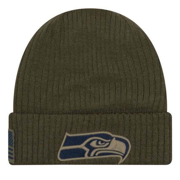 New Era Salute to Service Knit Beanie - Seattle Seahawks